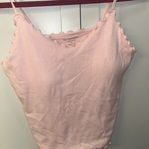 Ruffled Pink Sleeveless Camisole Top